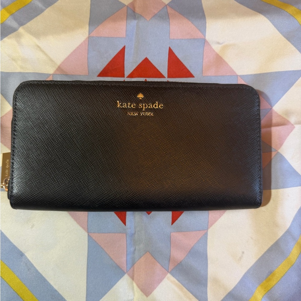 Kate Spade Black Zip-Around Wallet